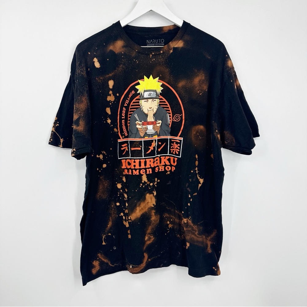Naruto Custom Bleach Splatter Short Sleeve Shirt Size 2XL Anime